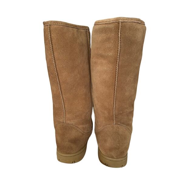 Rj's Fuzzies Brown Sheepskin Boots Sz 6 Sherpa lined Genuine Suede Winter Cozy - Picture 5 of 8